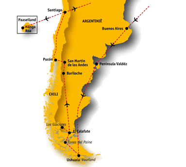 Reisschema PATAGONIË EN&nbsp;PAASEILAND